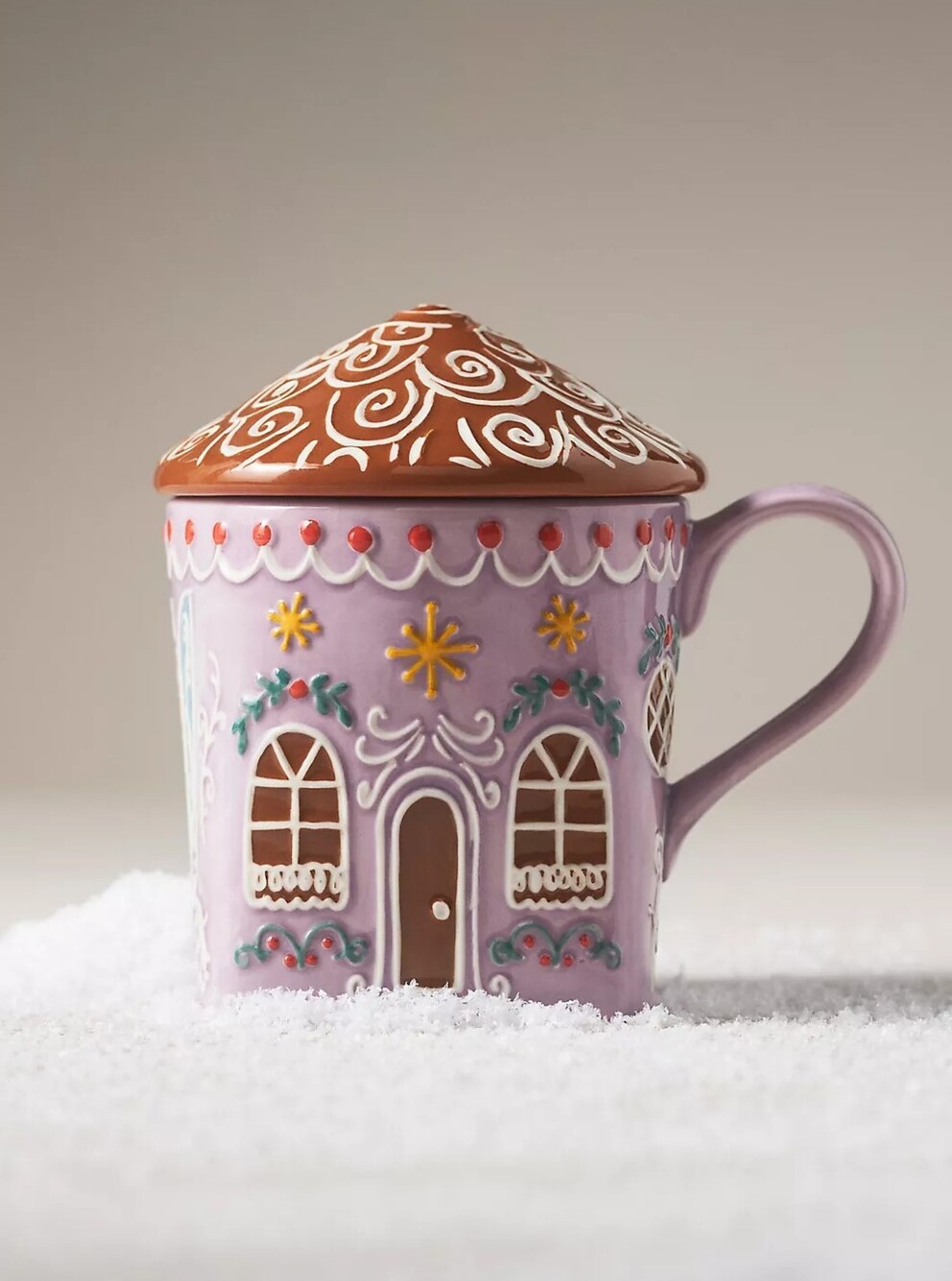 Anthropologie Ginger Stoneware Mug Lavander
